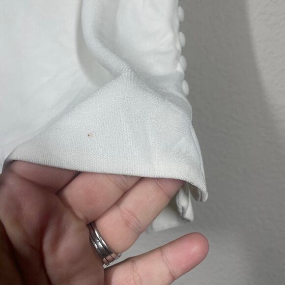 Carmen Marc Valvo 6 Halter Neck Cami Top Side Buttons White Rayon Sleeveless - Picture 8 of 10